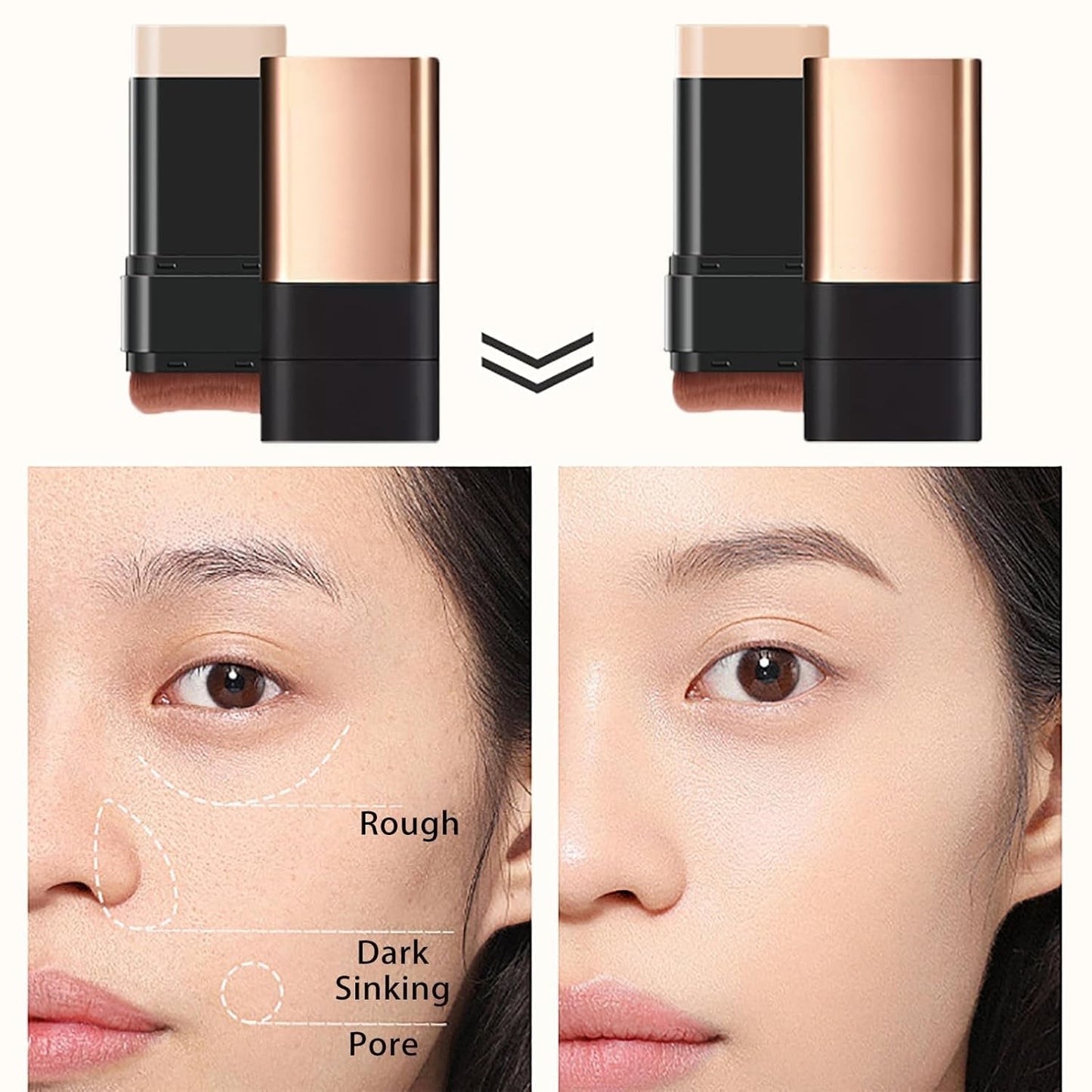 2 In 1- Luxury Flawless Korean Hydrating Lightweight Foundation (Long-Lasting & Waterproof) All Skin Types